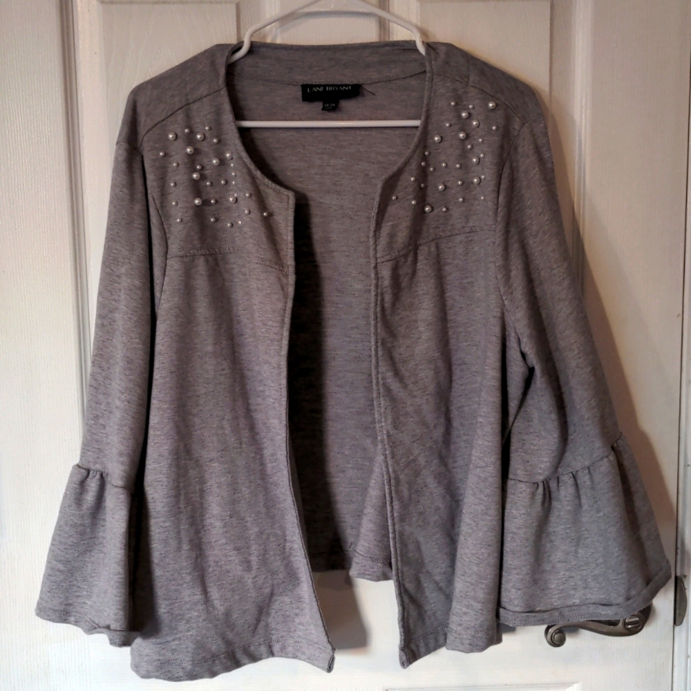 Cardigan with pearl accents